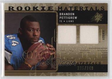 2009 SPx - Rookie Materials #RM-BP - Brandon Pettigrew /249 [EX to NM]