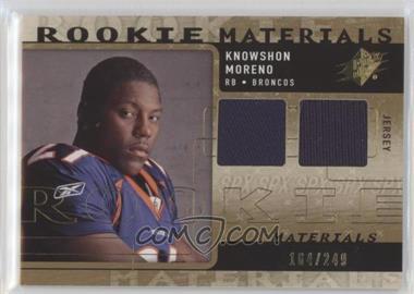 2009 SPx - Rookie Materials #RM-KM - Knowshon Moreno /249