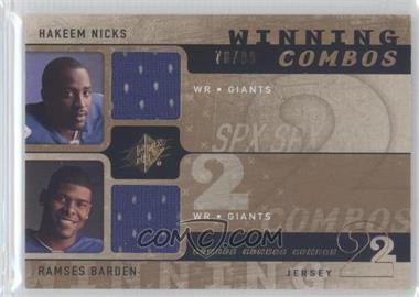 2009 SPx - Winning Combos #W2-NB - Hakeem Nicks, Ramses Barden /99