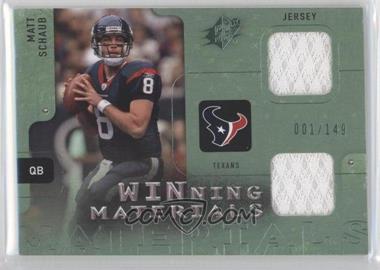 2009 SPx - Winning Materials - Dual Green #W-SC - Matt Schaub /149