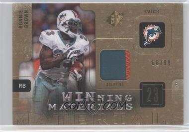 2009 SPx - Winning Materials - Patch #W-RB - Ronnie Brown /99