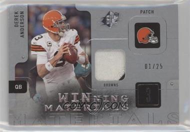 2009 SPx - Winning Materials - Silver Patch #W-AN - Derek Anderson /25