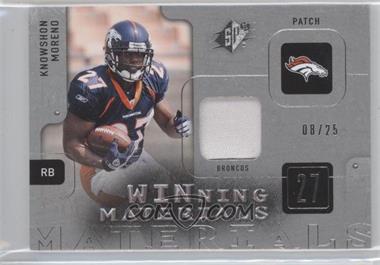 2009 SPx - Winning Materials - Silver Patch #W-KM - Knowshon Moreno /25
