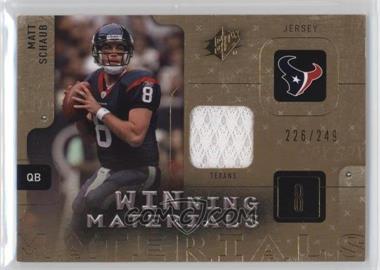 2009 SPx - Winning Materials #W-SC - Matt Schaub /249