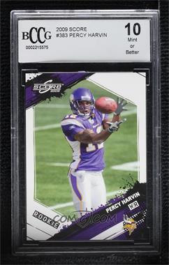 2009 Score - [Base] #383 - Rookie - Percy Harvin [BCCG 10 Mint or Better]