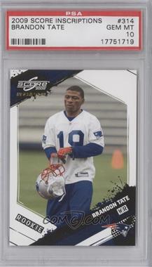 2009 Score Inscriptions - [Base] #314 - Rookie - Brandon Tate /999 [PSA 10 GEM MT]