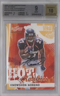 2009 Score Inscriptions - Hot Rookies - Gold Zone Autographs #16 - Knowshon Moreno /50 [BGS 9 MINT]