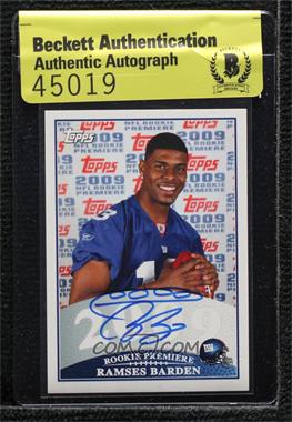 2009 Topps - Rookie Premiere Autographs - Unauthenticated Player Issue #RPA-RB - Ramses Barden [BAS Authentic]