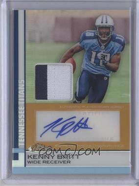 2009 Topps Finest - [Base] - Rookie Autographed Patch Gold Refractor #91 - Kenny Britt /25