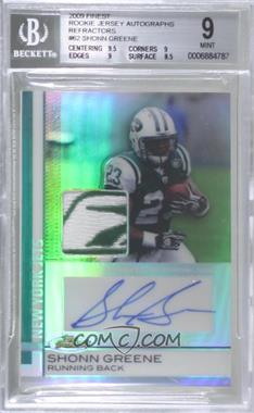 2009 Topps Finest - [Base] - Rookie Autographed Patch Refractor #62 - Shonn Greene /50 [BGS 9 MINT]