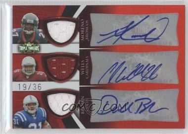 2009 Topps Triple Threads - Autographed Relic Combos #TTRCA-3 - Knowshon Moreno, Chris Wells, Donald Brown /36