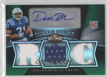 2009 Topps Triple Threads - [Base] - Emerald #107 - Donald Brown /20