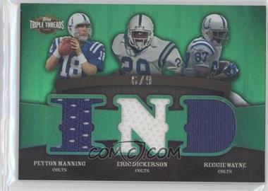 2009 Topps Triple Threads - Relic Combos - Emerald #TTRC-39 - Peyton Manning, Eric Dickerson, Reggie Wayne /9