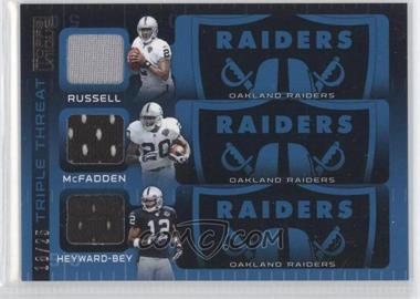 2009 Topps Unique - Triple Threat Relics #TTR-RMH - JaMarcus Russell, Darren McFadden, Darrius Heyward-Bey /25