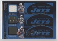 Mark Sanchez, Shonn Greene, Dustin Keller [Noted] #/25