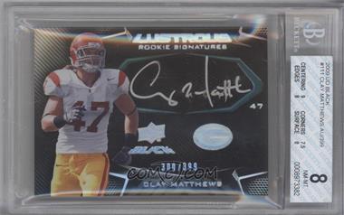 2009 Upper Deck Black - [Base] #111 - Lustrous Rookie Signatures - Clay Matthews /399 [BGS 8 NM‑MT]