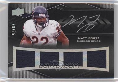 2009 Upper Deck Black - Single Player Autograph Quad - Jersey #1PQ-MF - Matt Forte /75