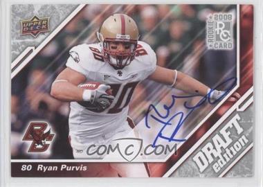 2009 Upper Deck Draft Edition - [Base] - Autographs #100 - Ryan Purvis