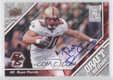 2009 Upper Deck Draft Edition - [Base] - Autographs #100 - Ryan Purvis