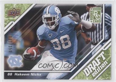 2009 Upper Deck Draft Edition - [Base] - Green #149 - Hakeem Nicks /350