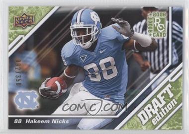 2009 Upper Deck Draft Edition - [Base] - Green #149 - Hakeem Nicks /350