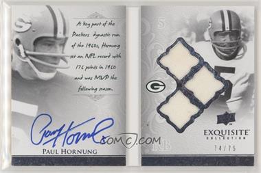 2009 Upper Deck Exquisite Collection - Auto-Biography Signatures Booklet #AB-PH - Paul Hornung /75