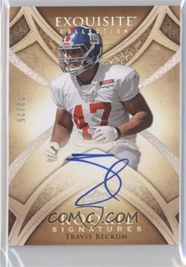 2009 Upper Deck Exquisite Collection - [Base] - Silver Holofoil #124 - Rookie Signatures - Travis Beckum /25