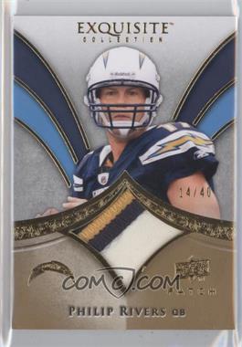 2009 Upper Deck Exquisite Collection - Patch - Gold #P-PL - Philip Rivers /40