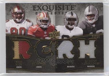 2009 Upper Deck Exquisite Collection - Quad Patch - Gold #QP-49OR - Jerry Rice, Darrius Heyward-Bey, Michael Crabtree /5