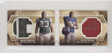 2009 Upper Deck Exquisite Collection - Rookie Bookmarks - Gold #BM-GB - Shonn Greene, Andre Brown /50 [EX to NM]