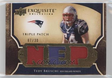 2009 Upper Deck Exquisite Collection - Single Player Triple Patch #3P-BR - Tedy Bruschi /30