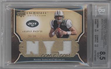 2009 Upper Deck Exquisite Collection - Single Player Triple Patch #3P-SA - Mark Sanchez /30 [BGS 8.5 NM‑MT+]