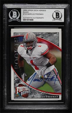 2009 Upper Deck Football Heroes - [Base] - Black Autographs #124 - Marcus Freeman /1 [BGS Encased]