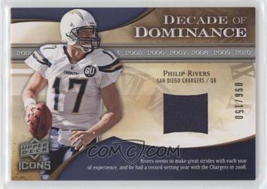2009 Upper Deck Icons - Decade of Dominance - Jersey #DD-PR - Philip Rivers /150