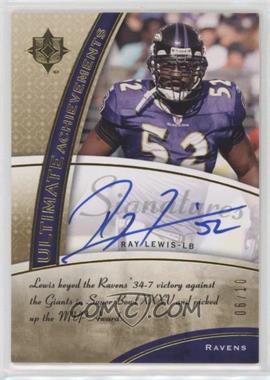2009 Upper Deck Ultimate Collection - Ultimate Achievements Signatures #UAS-RL - Ray Lewis /10