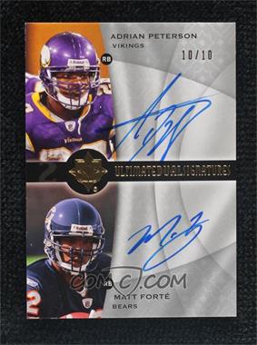 2009 Upper Deck Ultimate Collection - Ultimate Dual Signatures #D-PF - Matt Forte', Adrian Peterson /10