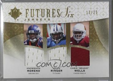 2009 Upper Deck Ultimate Collection - Ultimate Futures Six Jerseys - Gold #F6J-1 - Knowshon Moreno, Javon Ringer, Chris "Beanie" Wells, Glen Coffee, LeSean McCoy, Shonn Greene /25 [Noted]