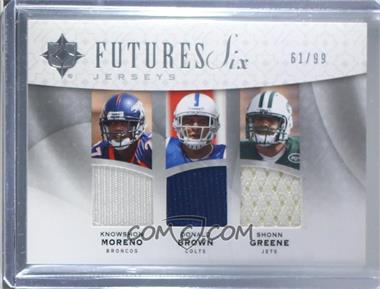 2009 Upper Deck Ultimate Collection - Ultimate Futures Six Jerseys #F6J-6 - Knowshon Moreno, Donald Brown, Shonn Greene, Chris "Beanie" Wells, LeSean McCoy, Andre Brown /99