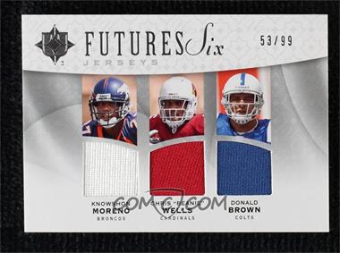 2009 Upper Deck Ultimate Collection - Ultimate Futures Six Jerseys #F6J-9 - Knowshon Moreno, Chris "Beanie" Wells, Donald Brown, Darrius Heyward-Bey, Michael Crabtree, Percy Harvin /99