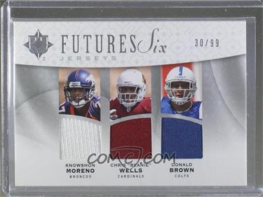 2009 Upper Deck Ultimate Collection - Ultimate Futures Six Jerseys #F6J-9 - Knowshon Moreno, Chris "Beanie" Wells, Donald Brown, Darrius Heyward-Bey, Michael Crabtree, Percy Harvin /99