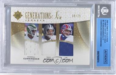 2009 Upper Deck Ultimate Collection - Ultimate Generations Six Jerseys - Gold #G6J-31 - Randall Cunningham, Troy Aikman, Jim Kelly, Donovan McNabb, Tomy Romo, Trent Edwards /25 [BGS Authentic]