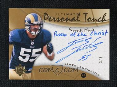 2009 Upper Deck Ultimate Collection - Ultimate Personal Touch - Favorite Movie #PM-JL - James Laurinaitis /3