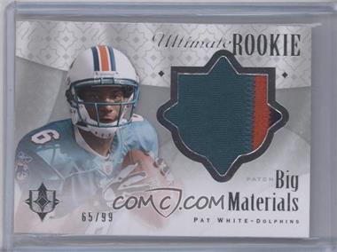 2009 Upper Deck Ultimate Collection - Ultimate Rookie Big Materials #B-19 - Pat White /99