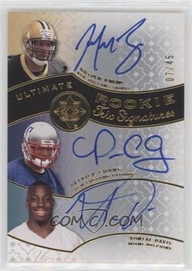2009 Upper Deck Ultimate Collection - Ultimate Rookie Trio Signatures #TR-JDC - Malcolm Jenkins, Patrick Chung, Vontae Davis /45