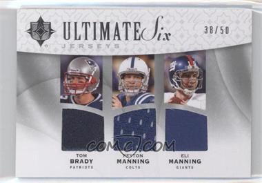 2009 Upper Deck Ultimate Collection - Ultimate Six - Jerseys #6J-1 - Tom Brady, Peyton Manning, Eli Manning, Donovan McNabb, Drew Brees, Kurt Warner /50