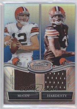 2010 Bowman Sterling - Box Topper Dual Relic - Blue Refractor #BSDR-MH - Colt McCoy, Montario Hardesty /50