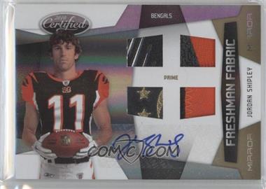 2010 Certified - [Base] - Mirror Gold Materials Prime #292 - Freshman Fabric - Jordan Shipley /25