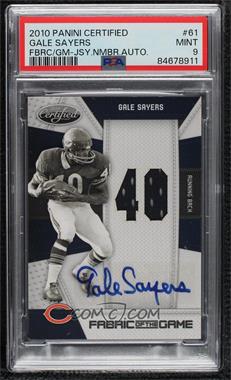 2010 Certified - Fabric of the Game - Die-Cut Jersey Number Signatures #61 - Gale Sayers /25 [PSA 9 MINT]