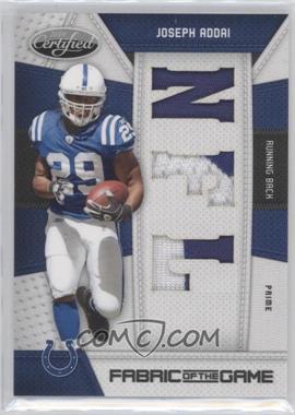 2010 Certified - Fabric of the Game - Die-Cut NFL Prime #87 - Joseph Addai /25