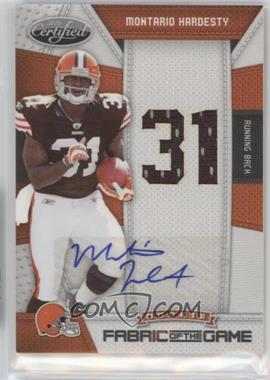 2010 Certified - Rookie Fabric of the Game - Die-Cut Jersey Number Signatures #20 - Montario Hardesty /25